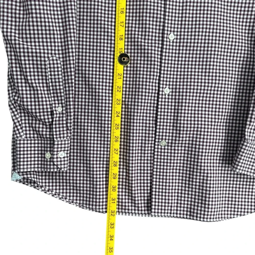 Banana Republic Slim Fit Gingham Check Long Sleeve Dress Shirt Mens XL Cotton‎